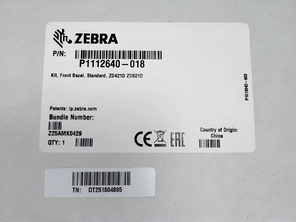 NEW Genuine Zebra P1112640-018 Front Bezel Cover for ZD421d ZD621d Label Printer