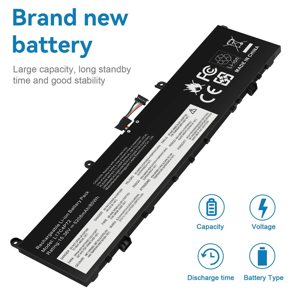 L17C4P72 Laptop Battery Replacement for Lenovo ThinkPad X1 Extreme 1st Gen/2nd