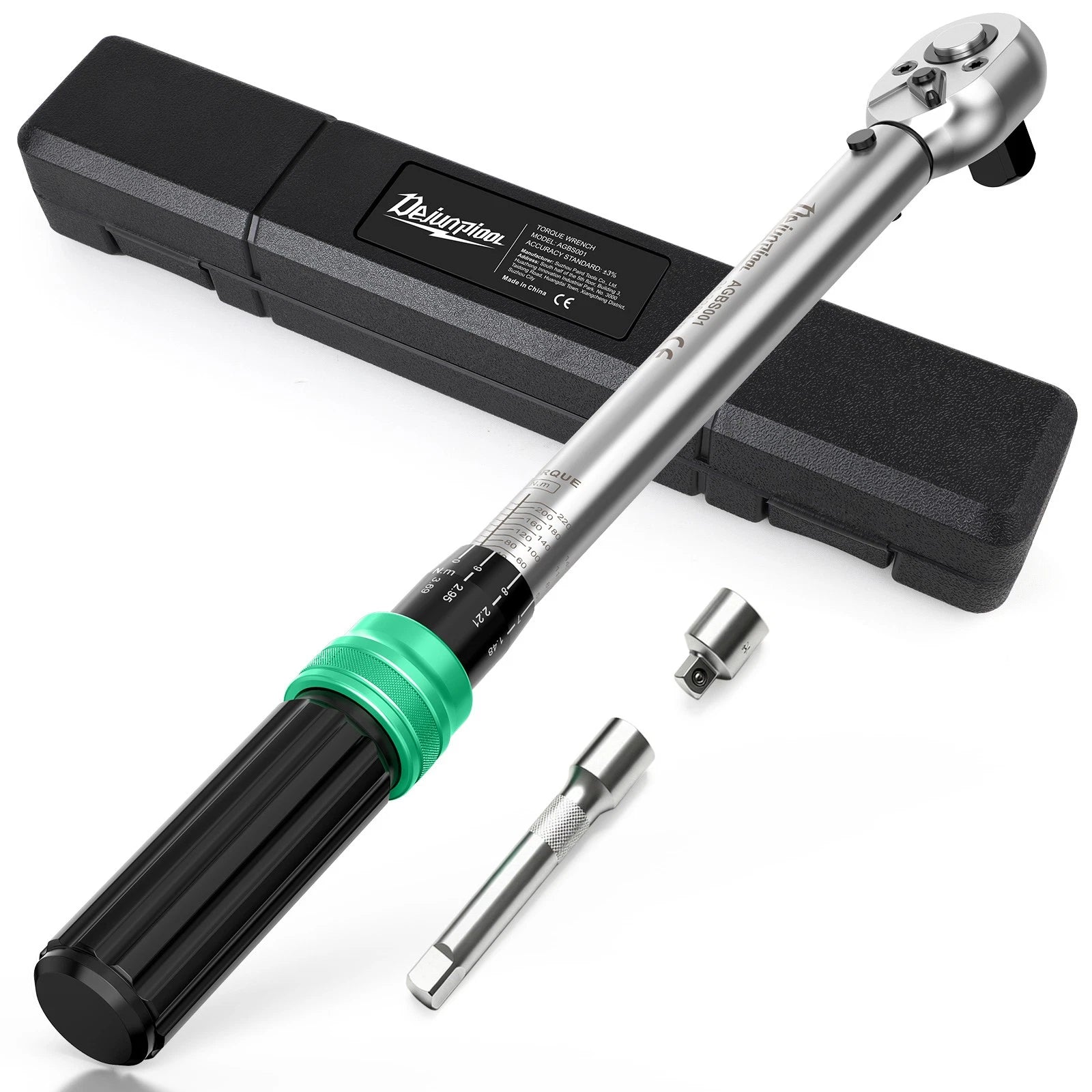 ??3Pcs Click Torque Wrench 1/2" Drive 14.76-162.36 ft.lb/ 20-200N.M Adjustable