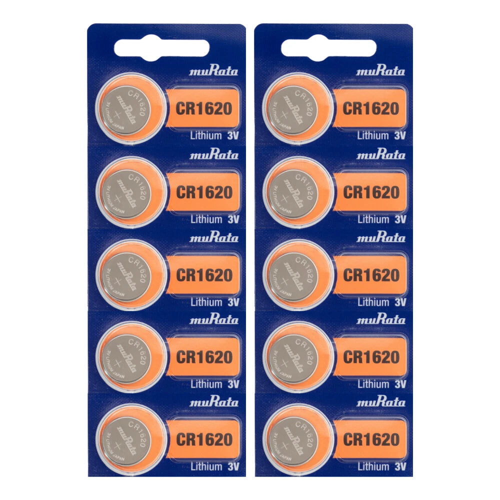 Murata CR1620 3V Lithium Coin Cell (10 Battery)