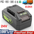 8.0Ah Battery For GreenWorks 24 Volt Replacement Lithium 29842 29852 LB24A020