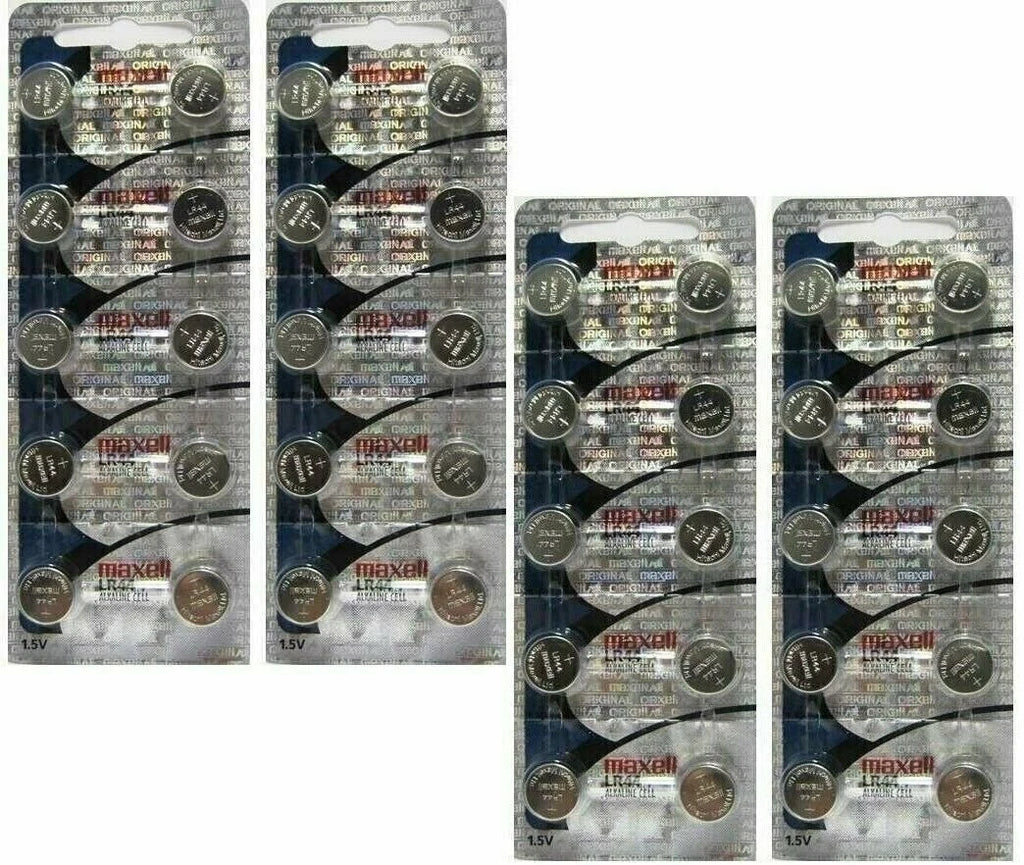 40 Fresh Genuine Maxell LR44 (A76) 357 1.5V Alkaline Button Cell Batteries
