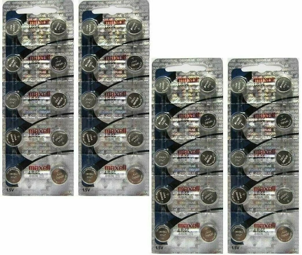 40 Fresh Genuine Maxell LR44 (A76) 357 1.5V Alkaline Button Cell Batteries