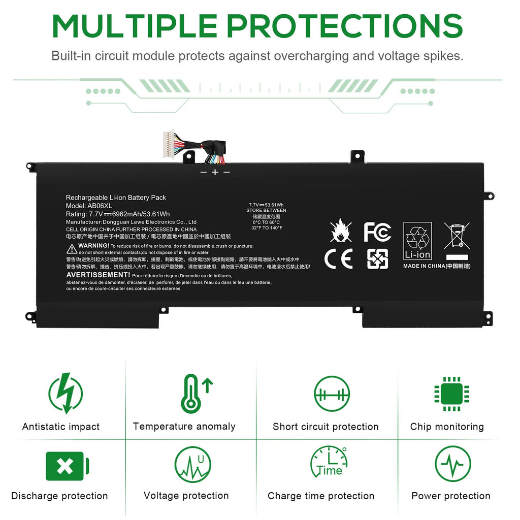 AB06XL Battery For HP Envy 13-AD000 Series HSTNN-DB8C 921408-2C1 921438-855