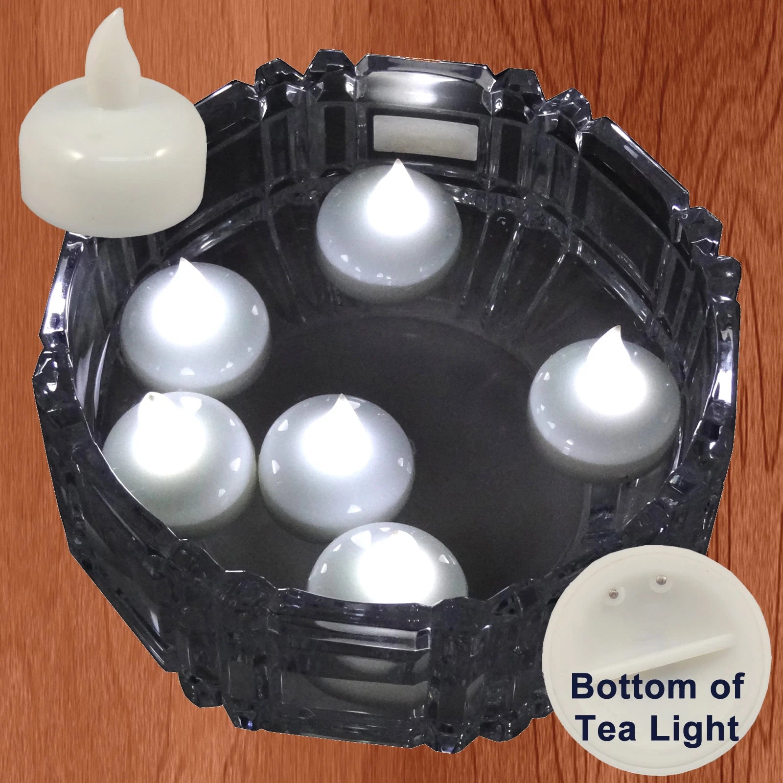 18 Qty Battery Operated FLOATING WHITE LED Tealights Tea Lights Flameless USSELL