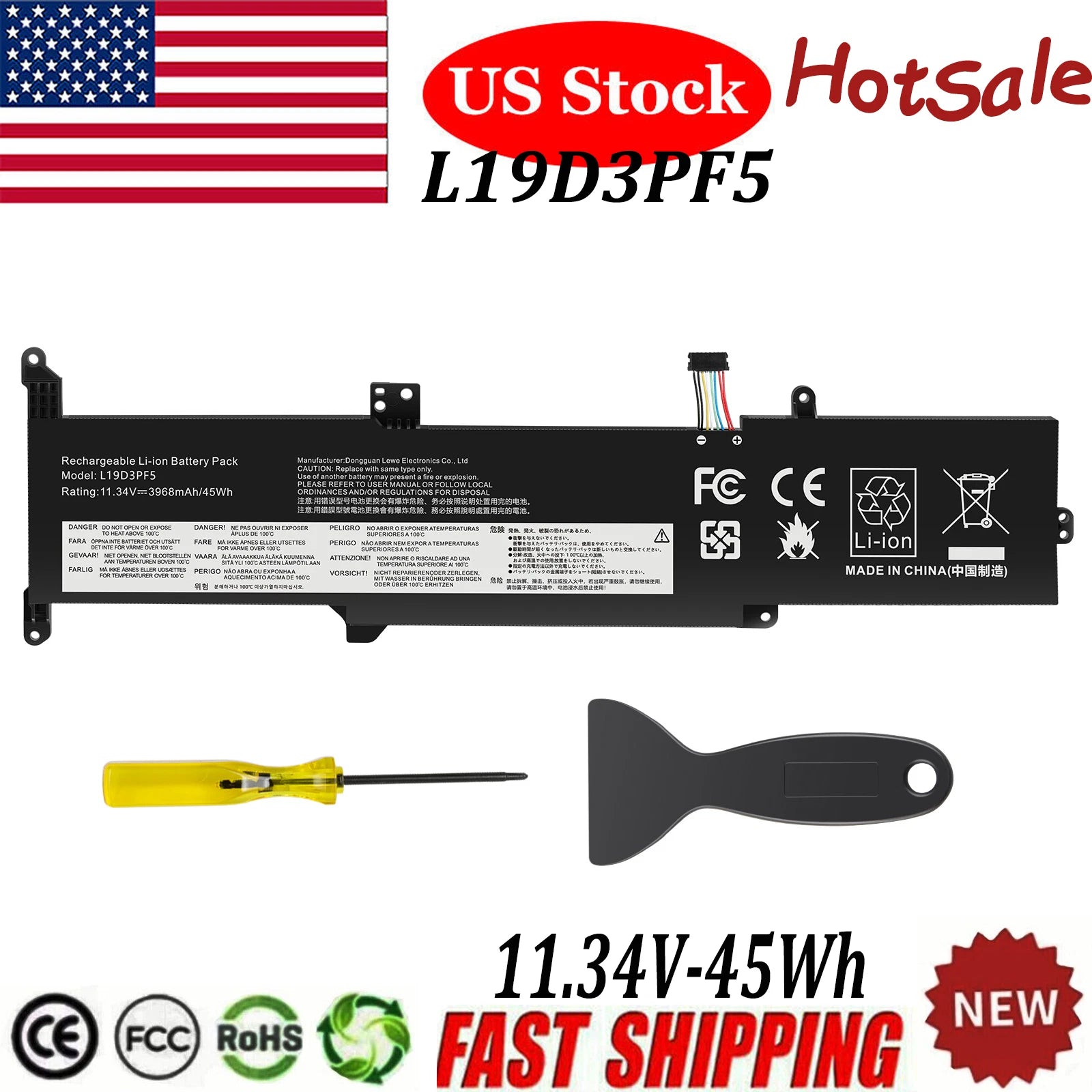 L19D3PF5 L19C3PF7 Battery for Lenovo IdeaPad 3-14IML05 3-14IIL05 Series 45Wh