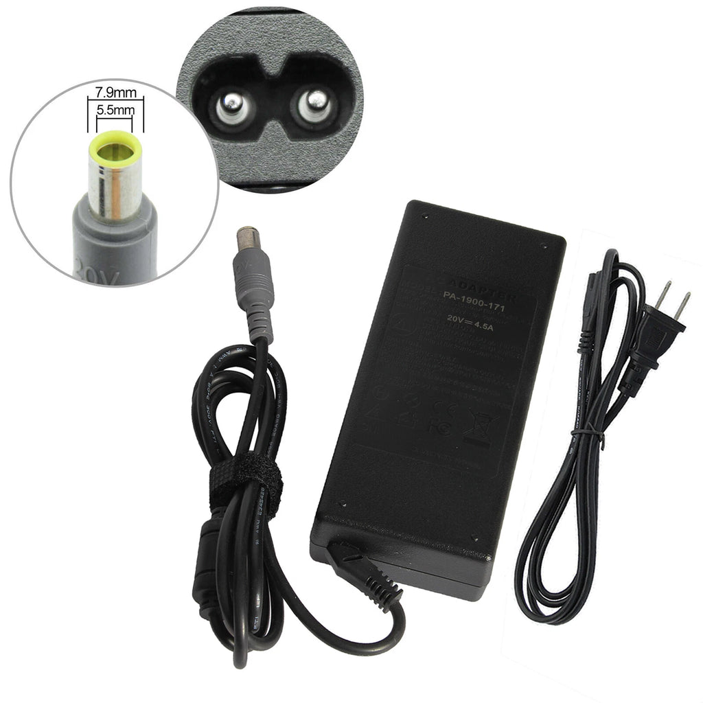 20V 4.5A 90W AC Adapter Charger For IBM Lenovo ThinkPad Laptop Round Tip