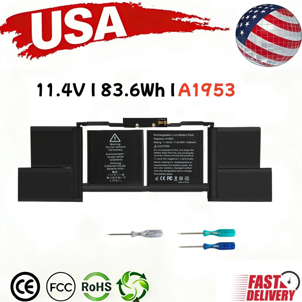 New A1953 Battery For Apple Macbook 15" 2018 2019 080-333-400 A1990 (EMC 3215)