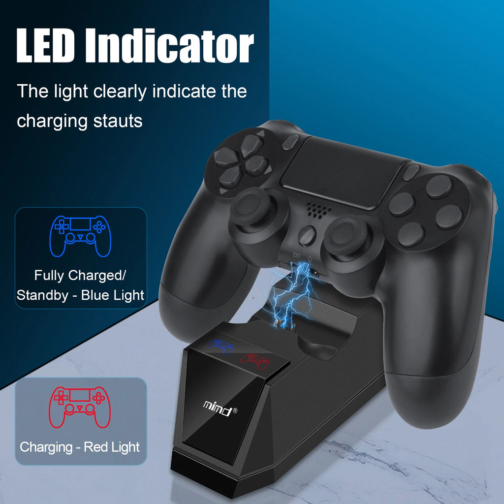 for PS4 Slim/Pro Dualshock 4 Controller Charger Charging Dock Station with LED
