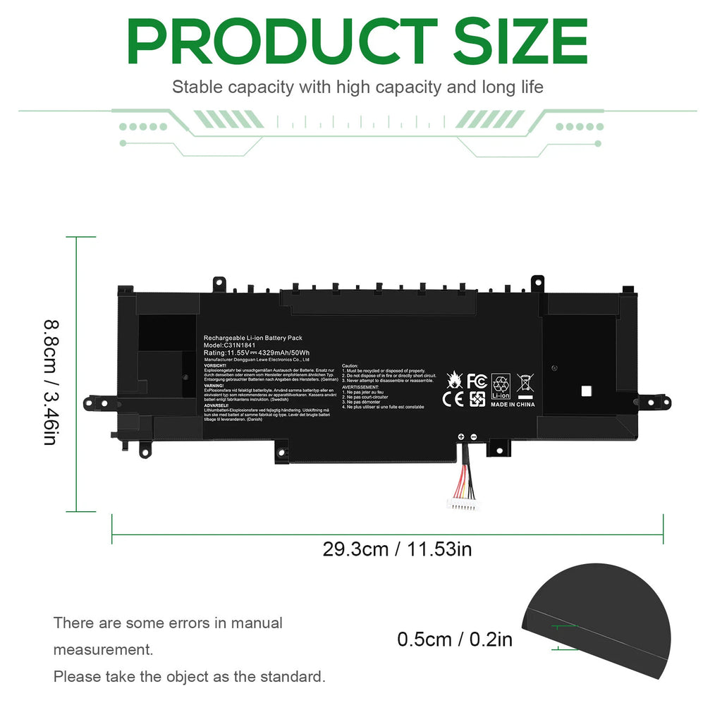 ?C31N1841 3ICP5/70/81 Battery for Asus ZenBook 13 UX334 UX334FA UX334FL UX433FAC