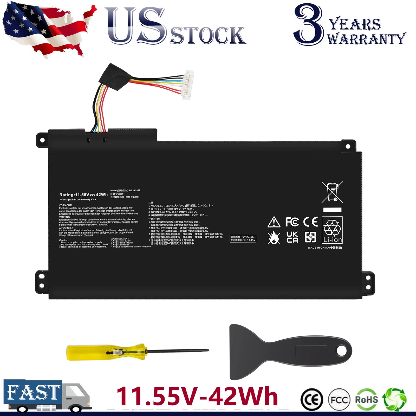 B31N1912 C31N1912 Battery for ASUS VivoBook14 E410M E410MA E510M L410MA Notebook