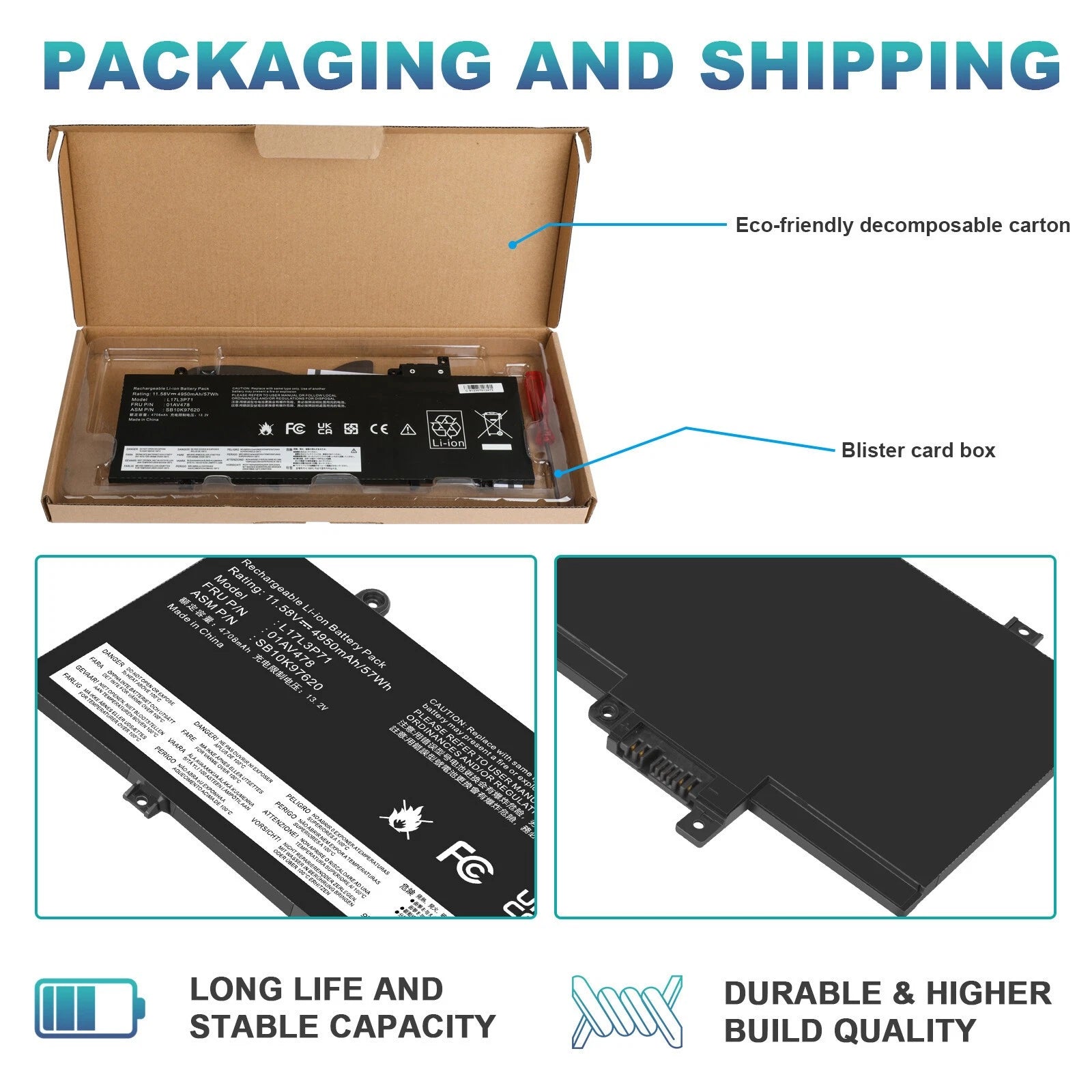 ?LOT 1-30 Battery For Lenovo ThinkPad T480s L17L3P71 L17M3P71 L17M3P72 01AV478