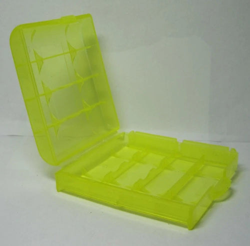 1 Yellow Plastic Battery Case Holder for 4 x 14500 Batteries