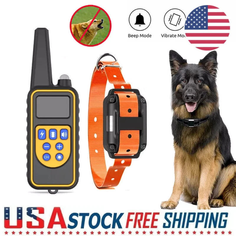 3000ft Dog Training Electric Shock Training Collar Dogs Vibration Sound E-Shock