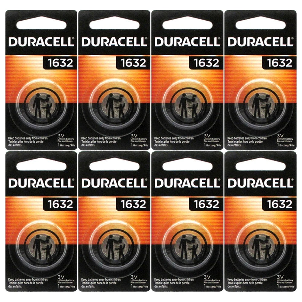 Duracell DL 1632 ECR1632 CR1632 BR1632 KL1632 3V Lithium Battery x 8