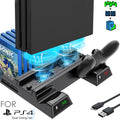 Stand Cooling Fan Station for PS4/ PS4 Slim/Pro Controller EXT Port Charger Dock