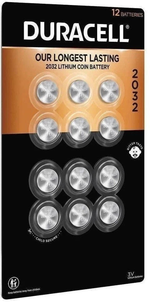 Duracell Lithium 2032 Coin Batteries, 12-Count