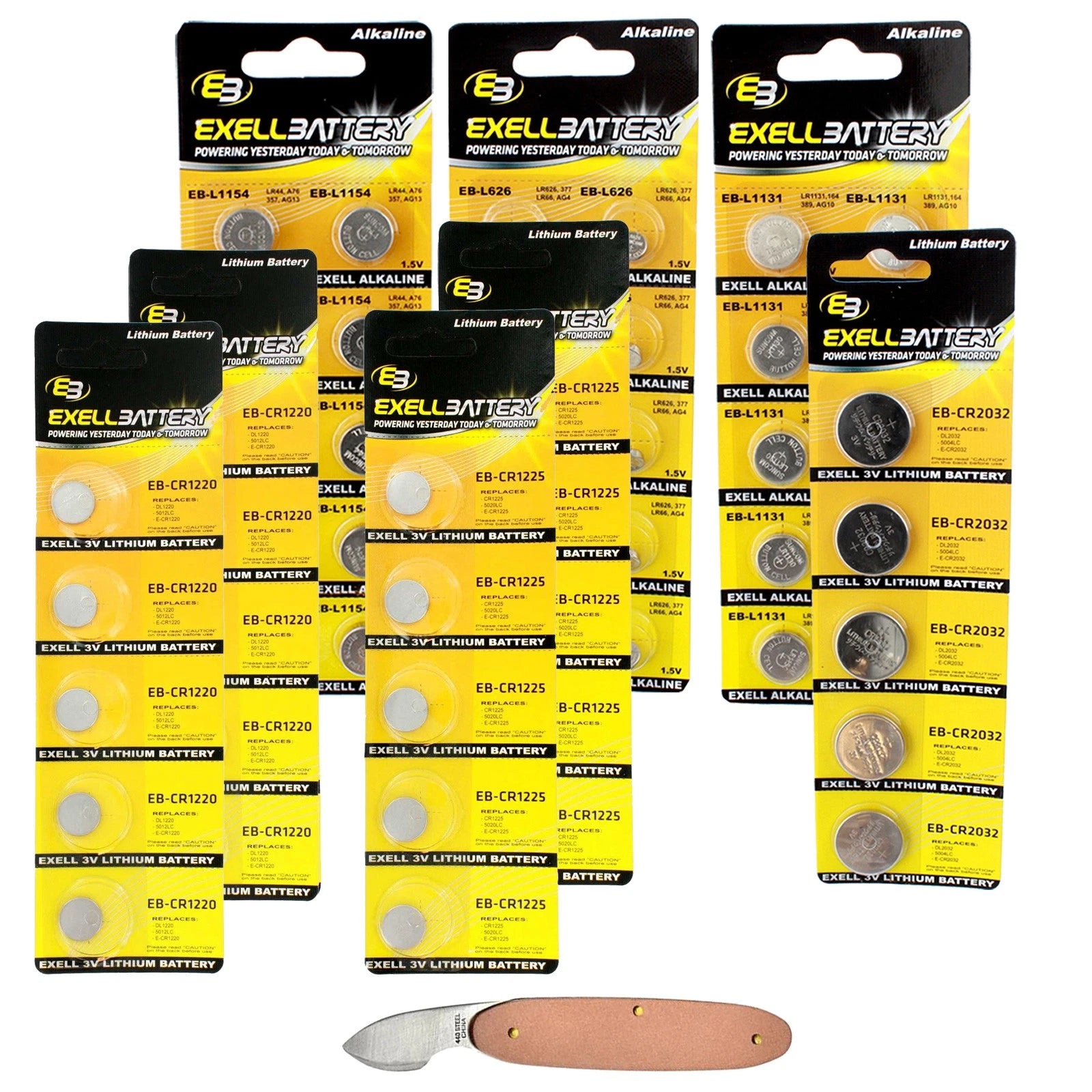 41pc Essential Batteries Kit L1131 L1154 L626 2032 1225 1220