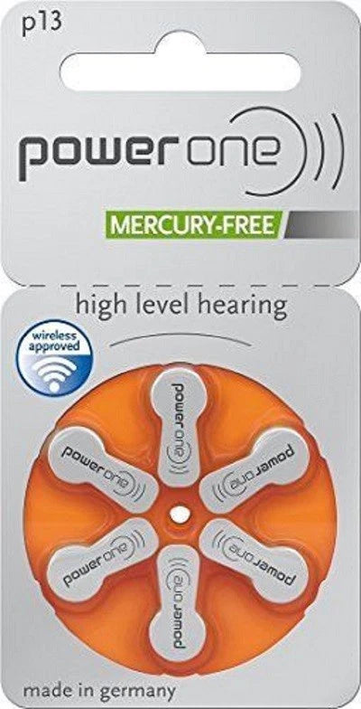 60 PowerOne Hearing Aid Batteries SIZE 10, 13, 312, Implant Made in Germany-2029