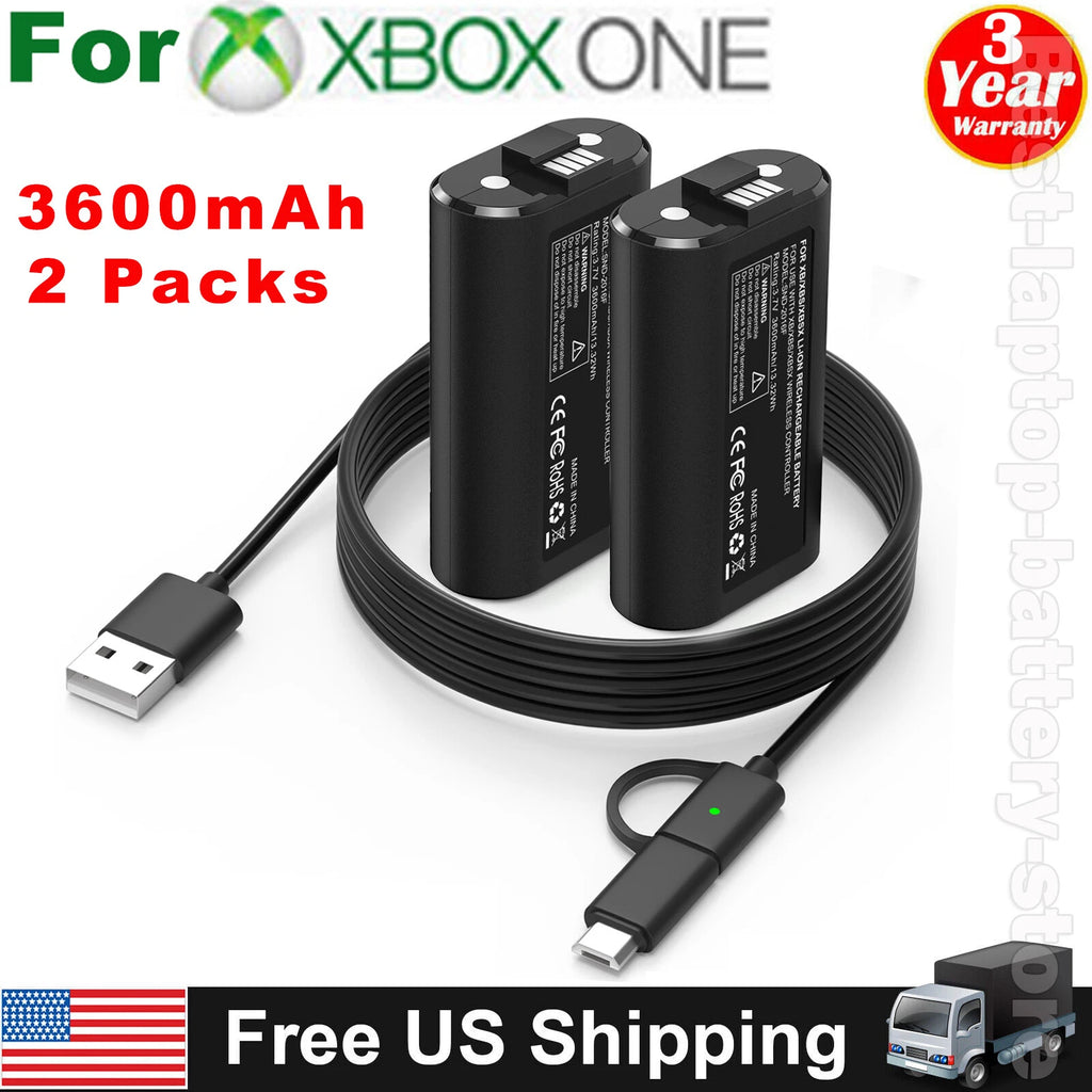 2*3600mAh Battery Packs For XBox One X/S Series X/S Controller & Charger Cable