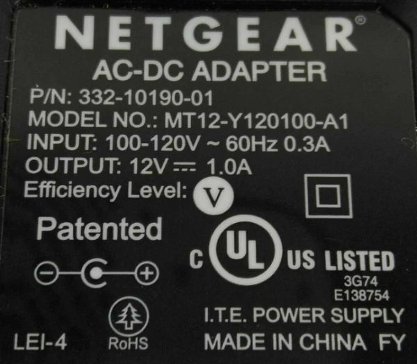 NEW Genuine Netgear MT12-Y120100-A1 AC Adapter 12V 1000mA Power Supply OEM