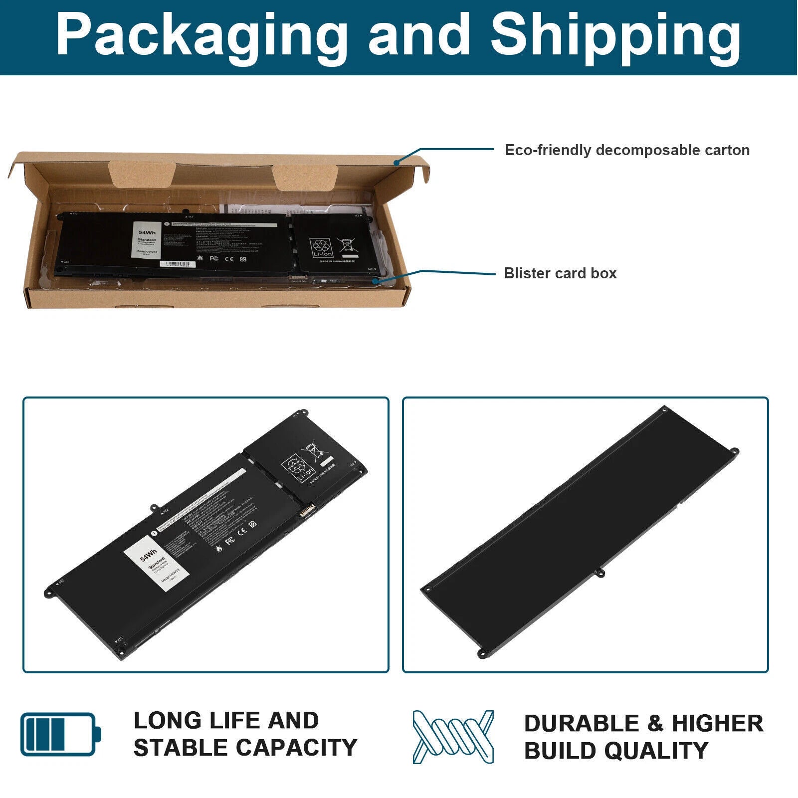 54Wh 15V V6W33 Battery For Dell Inspiron 3510 3511 3515 5310 5410 5418 5510 5515