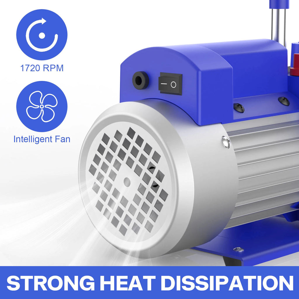 4CFM 1/3hp Rotary Vane Deep Vacuum Pump HVAC R410a R134 AC Air Refrigerant