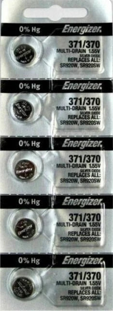 ENERGIZER 371 370 SR920W SR920SW (2 Pieces) Brand New Battery Authorized Seller