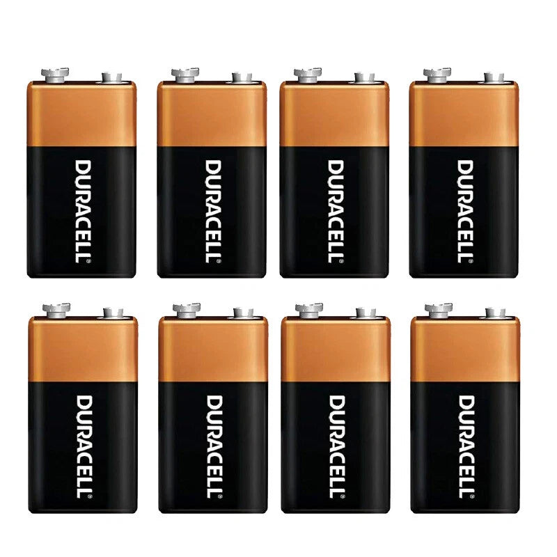 8 Count Duracell 9V Coppertop Long Lasting Alkaline Battery