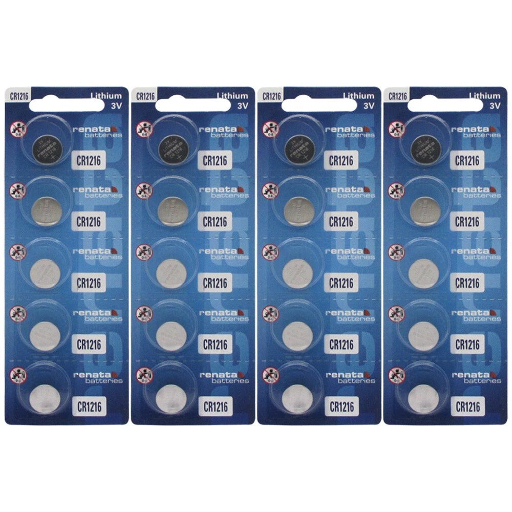 Renata CR1216 3 Volt Replacement Battery 20 Pcs