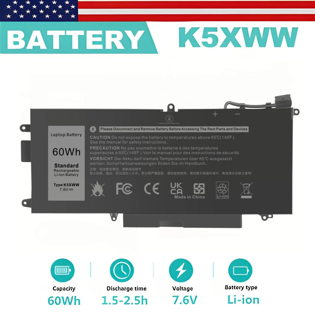 K5XWW Battery For Dell Latitude 5289 7389 7390 2in1 L3180 Series 6CYH6 71TG4