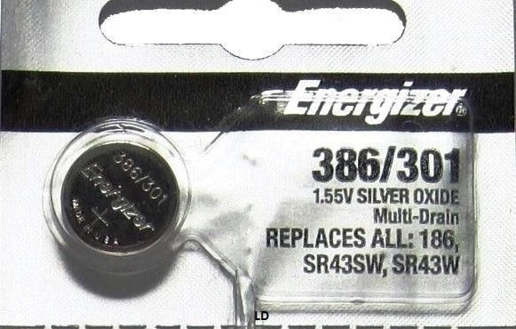 ENERGIZER 301/386 SR43SW SR43W (2 Piece) BATTERY NEW SEALED Authorize Seller