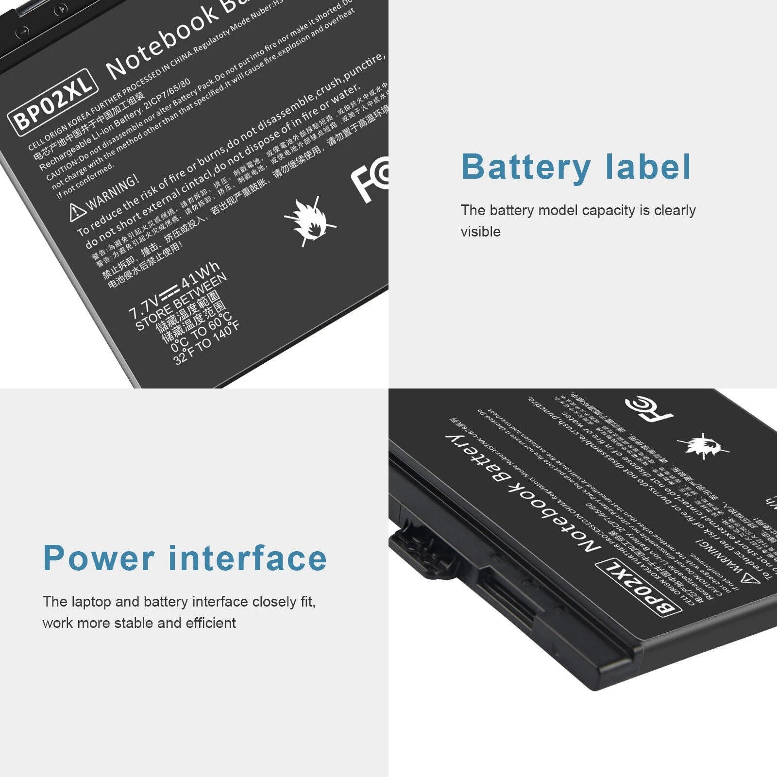 BP02XL 849909-850 Battery For HP Pavilion 15-AU 15-AW 15-AU057CL 15-AU030WM