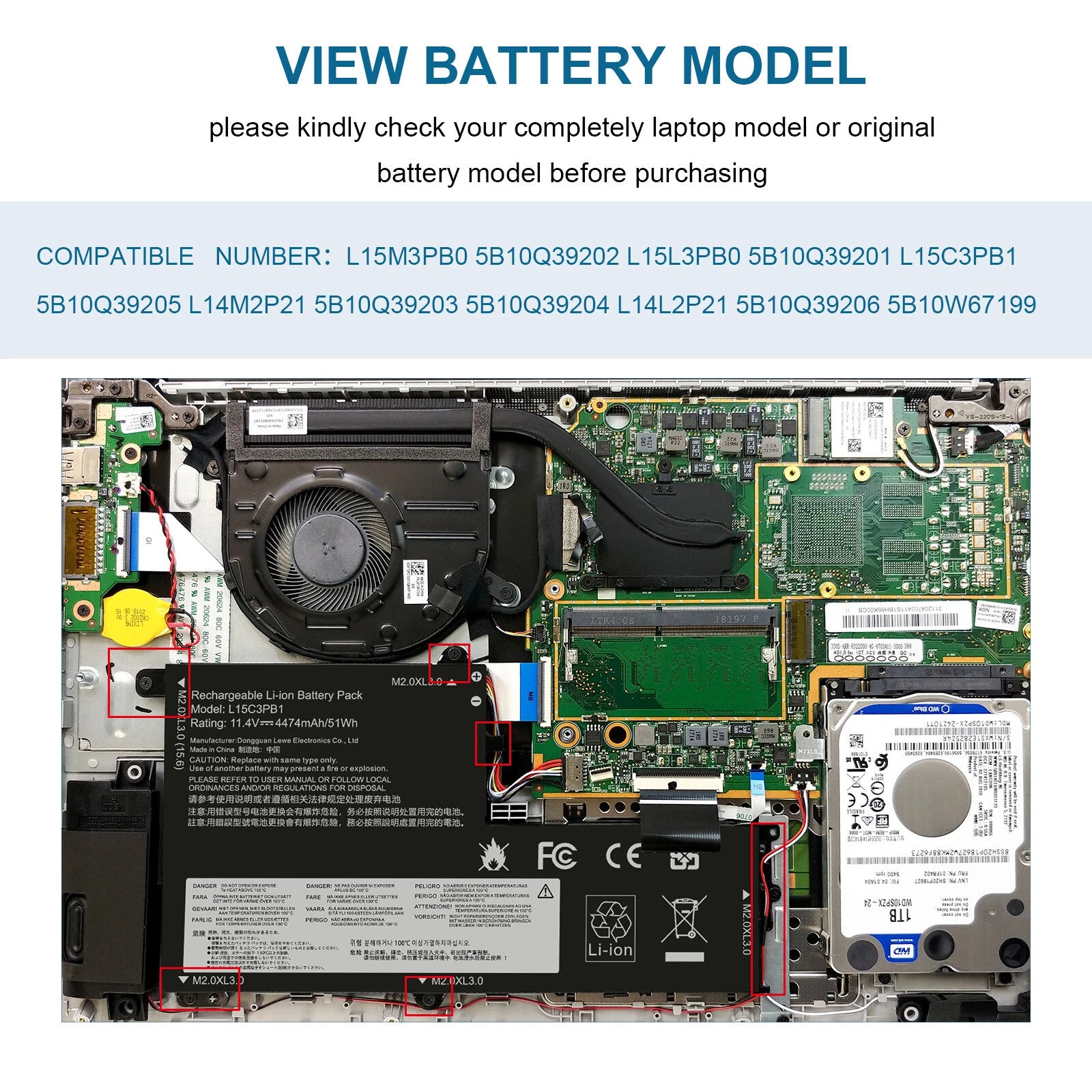 ?L14L2P21 L14M2P21 Battery for Lenovo IdeaPad 330S-15IKB Series L15C3PB1 51Wh