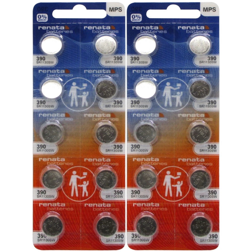 20 Pcs Renata 390 Batteries