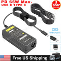 65W USB C Laptop Charger For Dell Latitude 12 5285 5289 5290 2-in-1 AC Adapter