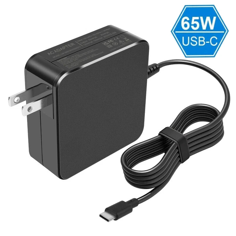 65W USB Type-C Charger Adapter for Dell Latitude 5290 7390 2-in-1 &Power Cord