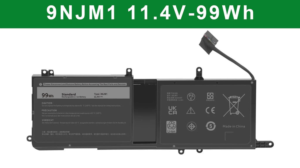 9NJM1 Battery For Dell Alienware 15 R3 R4 17 R4 R5 P31E 01D82 MG2YH 99Wh 11.4V