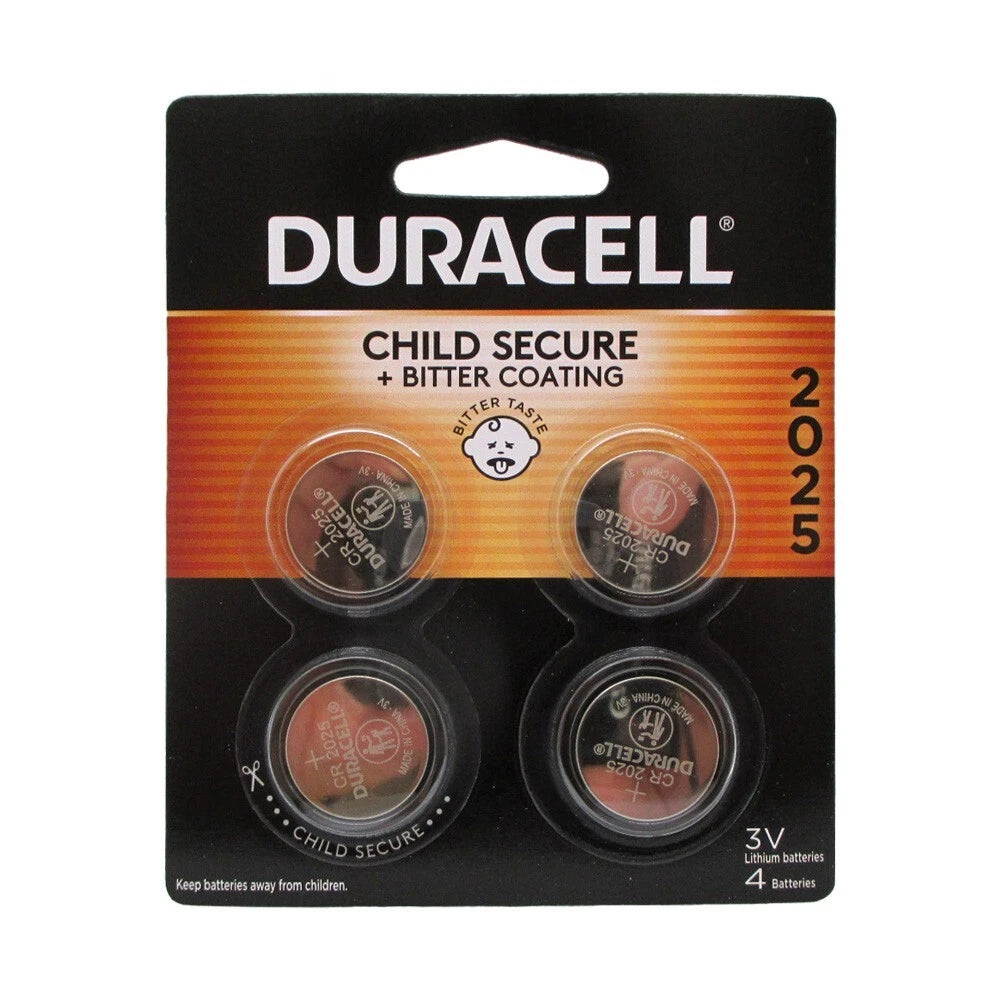 4 Pack Duracell CR2025 3 Volt Battery ECR2025 CR 2025 DL2025