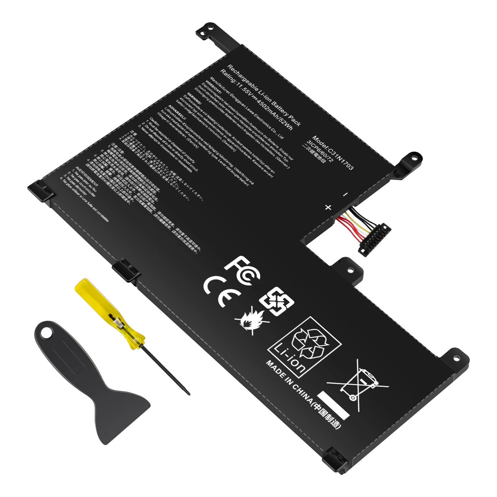 C31N1703 Battery 52Wh for Asus Zenbook Flip UX561UA UX561UN-1A Q505U Q525UA US