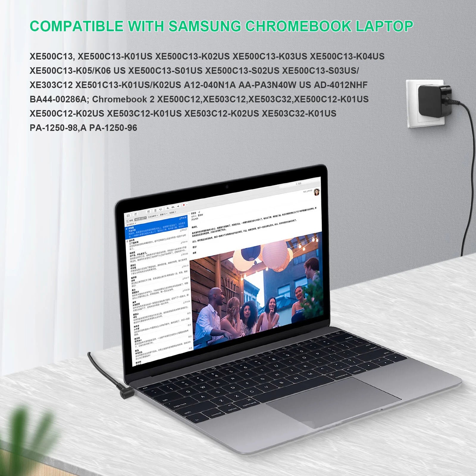 For Samsung Chromebook 3 XE500C13 2 XE500C12 PA-1250-98 AC Adapter Charger 26.4W