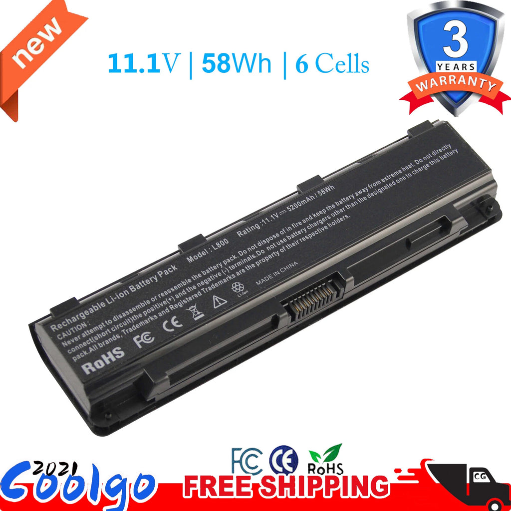 Battery for Toshiba Satellite PA5024U-1BRS PA5025U-1BRS C850 C855 C855D