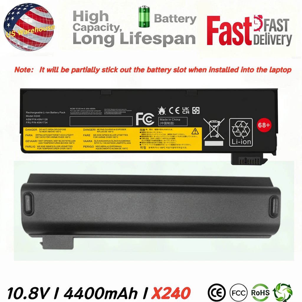 X240 240S Battery for Lenovo Thinkpad 0C52861 0c52862 0c52862 68+ 48WH