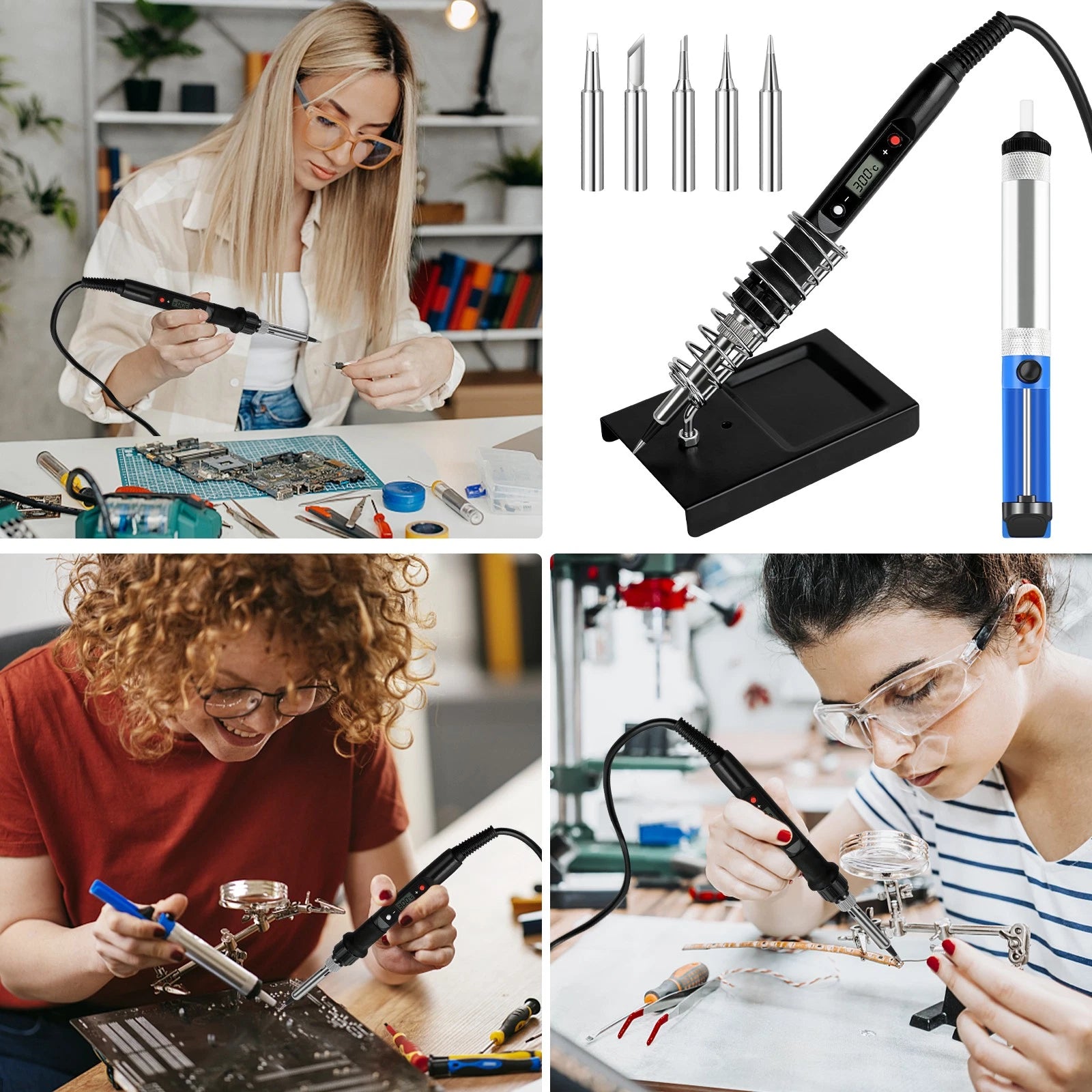 80W Electric Soldering Iron Welding Gun Kit Solder Wire Desoldering Pump Tool
