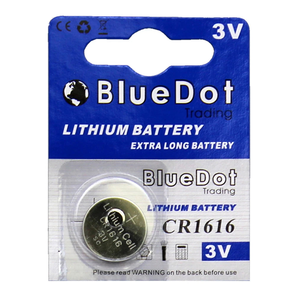 (1) New Lithium Maganese Button Cell Battery 3V CR1616 CR 1616 BlueDot Trading