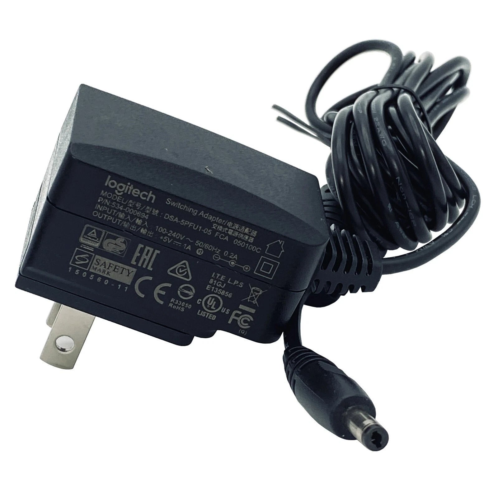 NEW Genuine Logitech DSA-5PFU1-05 FCA 050100C 5W 5V 1A AC Adapter 534-000694 4mm