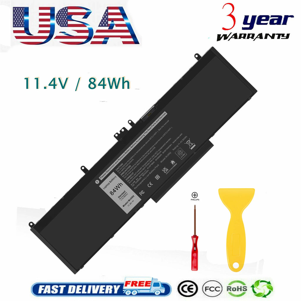 WJ5R2 4F5YV G9G1H Battery for Dell Latitude E5570 Precision 3510 Serie 84Wh