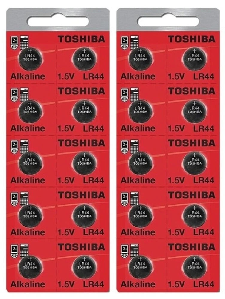 LR44 / AG13 Toshiba 1.5V Alkaline Pack Of 40 Button Cell Batteries EXP 2024