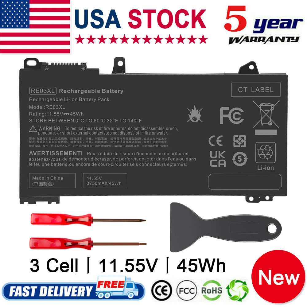 new 11.55V RE03XL L32656-005 battery for HP ProBook 450 G6 440 G6 430 G6