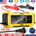 12V 6A Smart Car Battery Charger Automatic Lifepo4 Repair Maintainer Trickle US